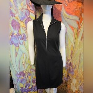 American Living Dress Black Sleeveless Zip-Up Midi-Dress Size 10